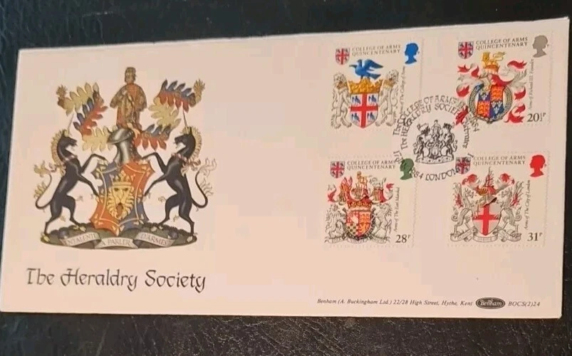GB - 1984 - "Heraldry Society" - Benham FDC BOCS(2)24 - London WC1 - SHS - Image 1 of 1