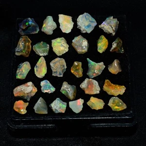 28 Stck. Natürlicher Äthiopischer Opal Grob 4mm-8mm Unbehandelt Funkelnd Lose Edelsteine - Bild 1 von 7