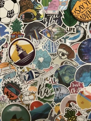 60 peças adesivos temáticos divertidos mistos decalques de vinil para garrafas de água de laptop etc - Imagem 1 de 4