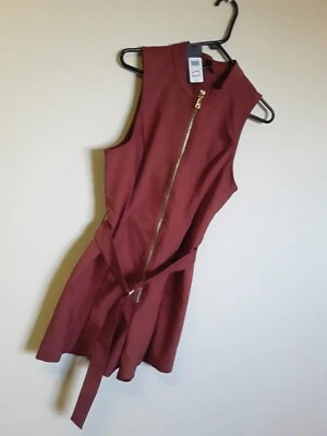 女式 Guess 无袖腰带连身裤(10 码)全新/从未穿过 — 第 1/4 张图片