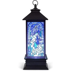 Roman Battery Operated LED Swirl Holy Family Printed Lantern 10.5 Inch - Picture 1 of 6
