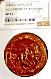 !948 Calif. Gold Discovey Centennial MS65 HK-497 Type I, R4 - Bild 1 von 4