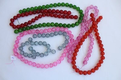 6 Perlenstränge Glasperlen Stränge Glas Perlen rund 10 mm 491 g HOBBYAUFGABE 8 - Bild 1 von 2