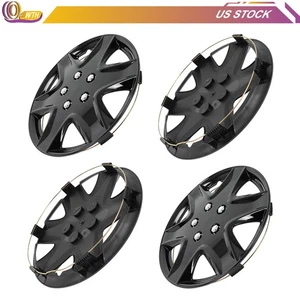 4X 15" Wheel Hub Caps Black For R15 Tires Rim All Makes Models Wheel Cover Kit - Picture 1 of 10