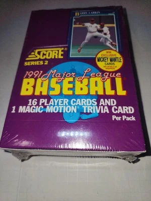 Caja de cera de béisbol Score 1991, serie 2, 36 paquetes sellados, ¡tarjetas exclusivas de manto!! Foto 1 de 4