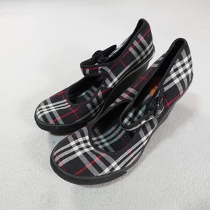 Rocket Dog Shoes Womens Size 10 Black Plaid Wedge Mary Jane Strap Platform Heels - Picture 1 of 17