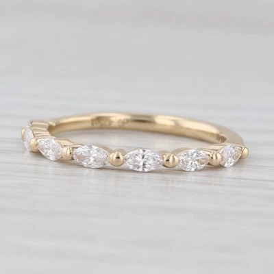 New 0.42ctw Lab Grown Diamond Wedding Band 14k Yellow Gold Stackable Ring Sz 6.5 - Image 1 of 4