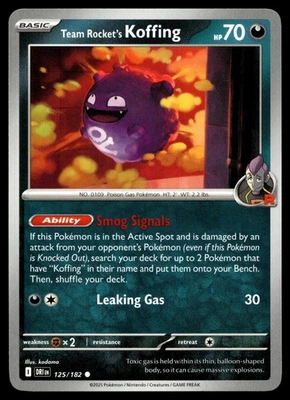 Team Rocket's Koffing 125/182 SV10: Destined Rivals - Image 1 of 2