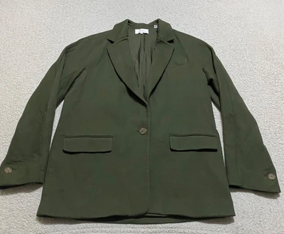 Chaqueta Blazer Vince Mujer Talla 8 Verde Oliva 1 Botón Relajado Novio Forrado Foto 1 de 4