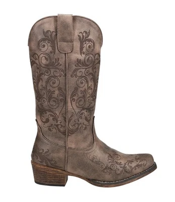 Roper Tall Stuff Embroidery Snip Toe Cowboy  Womens Brown Casual Boots Size 5.5 - Image 1 of 4