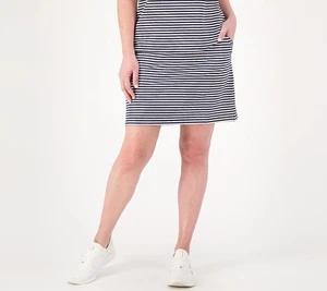 Sport Savvy Petite French Terry bedruckte Streifen Skort Shorts marineblau 3X neu - Bild 1 von 1