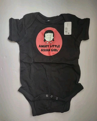 ANGRY LITTLE ASIAN GIRL 24M One Piece Bodysuit- Toddler Black Cotton NWT - Image 1 of 4