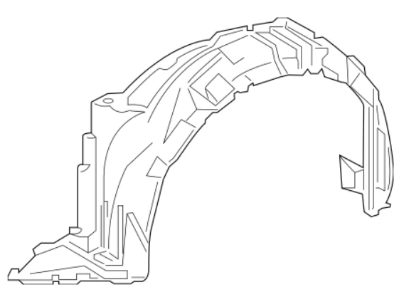 Guardabarros interior derecho delantero derecho Toyota Corolla/Scion iM: 53875-12561 2017-18/2016 Foto 1 de 2