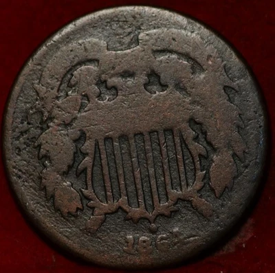 1864 Philadelphia Mint Copper Two Cent Coin - Image 1 of 2