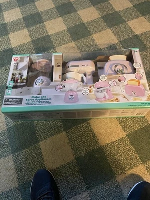 Play Make and Serve Appliances Brand New In Box Pink Kitchen Set - Image 1 of 4