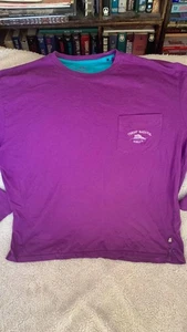 Tommy Bahama Long Sleeve T-Shirt Purple w/front pocket FREE SHIPPING - Picture 1 of 4