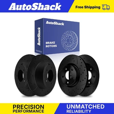 Front Rear Drilled Slotted Brake Rotors Set for Jeep Patriot Compass 2.4L - Image 1 of 3