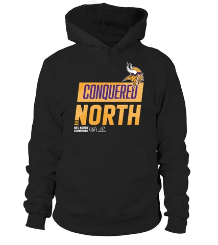 BLACK 2022 MINNESOTA VIKINGS CONQUERED NORTH HOODIE UNISEX ALL SIZE S-3XL Cover