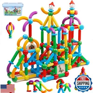 TOKBLOK Magnetic Building Blocks for Boys and Girls, 132Pcs Creative Magnetic - Picture 1 of 5