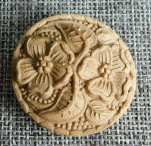 Antique Vtg Button Composite Paper Mache? Aprx: 1-1/2" #1305-A - Imagen 1 de 5