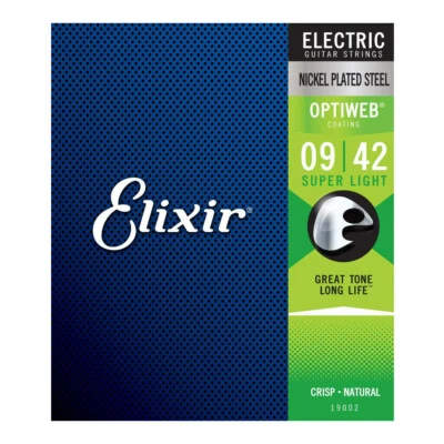 Elixir 19002 NPS Electric Guitar Strings with Optiweb. Super Light 9-42 - Image 1 of 2