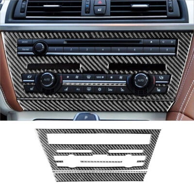 3Pcs Carbon Fiber Interior Central Console Cover Trim For BMW 6 Series F12 F13 — 第 1/4 张图片