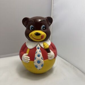 Vtg Roly Poly Bear The First Year Kiddie Prod Yellow Pants Red Top 70's Toy