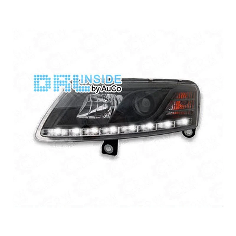 Scheinwerfer Set LED Tagfahrlicht für Audi A6 4F Xenon schwarz R87 - Bild 1 von 1