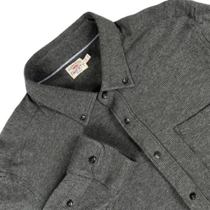 Faherty Legend Sweater Shirt Mens XL Gray Houndstooth Button Up Long Sleeve EUC - Picture 1 of 11