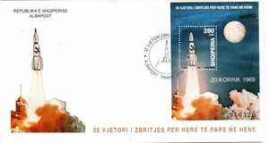 Albania 1999. 30 Year day of first manned moon landing. FDC Block MNH. Mi 120 - Picture 1 of 1