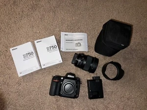 *Gently Used* Black Nikon D750 Camera Body + Sigma 50mm f/1.4 Lens - Picture 1 of 12