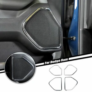 Chrome Inner Door Speaker Trim Cover Bezels For Dodge Ram 1500 2018+ Accessories - Picture 1 of 9