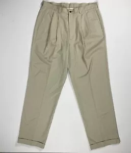 Claiborne Beige Khaki Dress Pants 36x32 (34x32) Garment Guard Career Casual NWT - Picture 1 of 7
