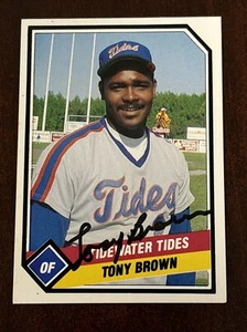 1989 CMC # 27 Tony Brown AUTO Tidewater Tides New York Mets AUTOGRAPH Signed - Picture 1 of 2