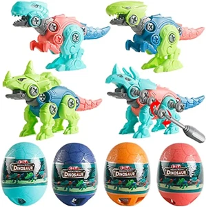 4 Pack Jumbo Dinosaur Eggs with Take Apart Dinosaur Toys Building Toys for Kids - Picture 1 of 12