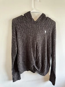 Abercrombie Kids Girls Size 13/14 Gray Sweater Hoodie Stretching Material - Picture 1 of 8