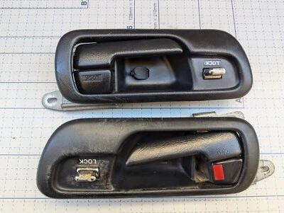 Acura Integra Complete FRONT Side Inner Door Handle Bezel Cover Black OEM 94-00 - Image 1 of 3