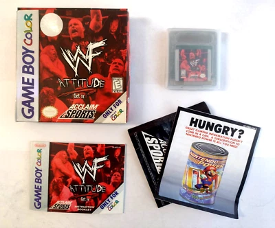 Nintendo Gameboy Color WWF Attitude Vintage Wrestling COMPLETE Manual Case Box - Image 1 of 4