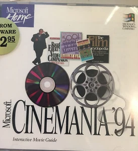 Microsoft Cinemania ‘94 Sealed Windows PC Software Film Reference 1994 - Picture 1 of 2