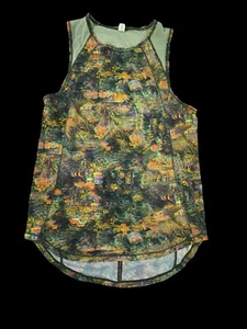 Lululemon 4 Sculpt Tank Glitch Tapestry Green Yellow Orange Mesh Muscle - Picture 1 of 6