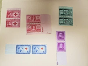 Unused: US Stamp Lot qty(5) Scott#967, 971, 988, 1016 & 1065 Pairs - Bild 1 von 2