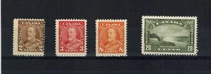 CANADA SCOTT 218,219,222 AND 225 MINT NEVER HINGED FRESH. - Picture 1 of 1