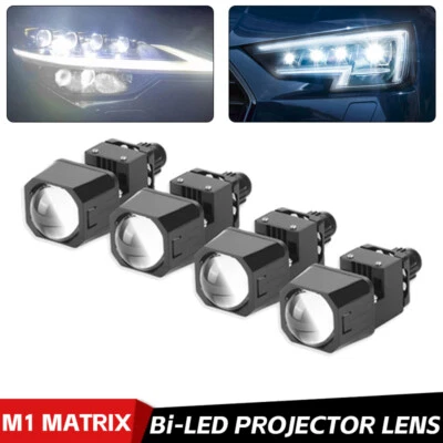 4X 1.5'' Mini Headlight Bi LED Projector Lens Hi/Lo Retrofit Universal +Brackets - Image 1 of 4