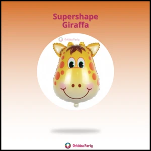 PALLONE TESTA GIRAFFA 81CM PALLONCINO MYLAR SAVANA SAFARI ANIMALI FESTA QUALATEX - Foto 1 di 1