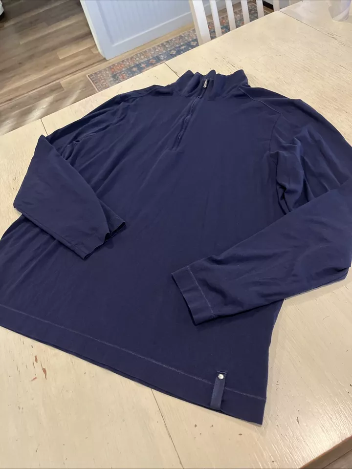 RLX Ralph Lauren Shirt Women’s XL Golf Long Sleeve Pima Navy Blue mock neck - Image 1 of 4