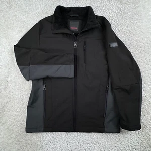 TUMI Soft Shell Fleece Lined Jacket Black Gray Mens Small - Picture 1 of 8