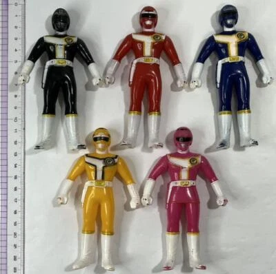 Power Rangers Kousoku Sentai Turboranger 1989 figura de vinilo suave conjunto de 5p BANDAI Foto 1 de 4
