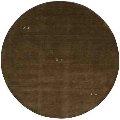 Brown Tribal Style Contemporary 8X8 Gabbeh Modern Round Rug Living Room Carpet - Image 1 of 4