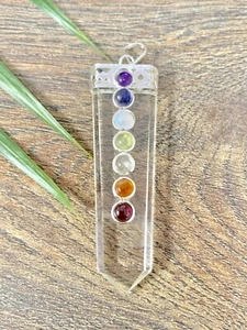 Chakra Klar Quarz Anhänger Edelstein Präparat Reiki Chakra Kristall Stein J - Bild 1 von 12