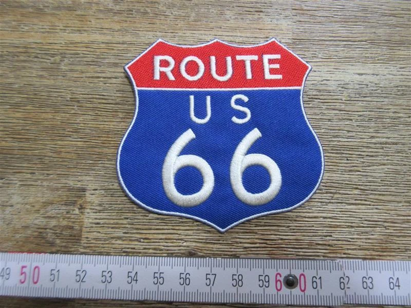 FERROMIL Patch Aufnäher Route 66 Americas Highway Number 1 Biker Motorad Chopper Bopper